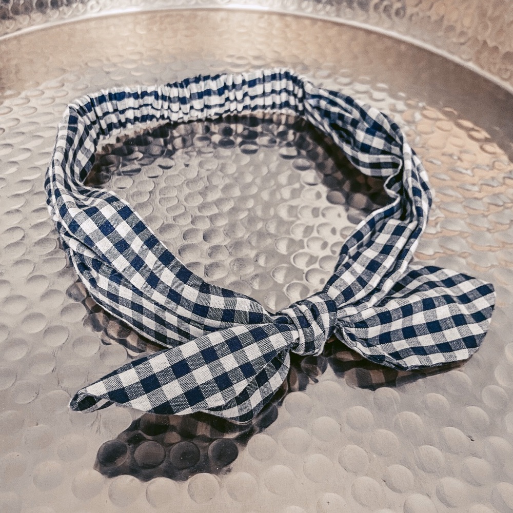 Checkered Bow Headband
